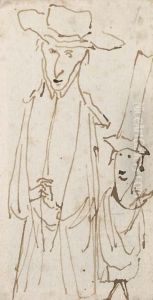 A Caricature Of A Prelate And His Servant by Angelo De Rossi