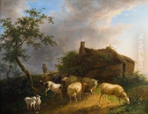 Schaapherder Met Zijn Kudde by Jean-Baptiste De Roy