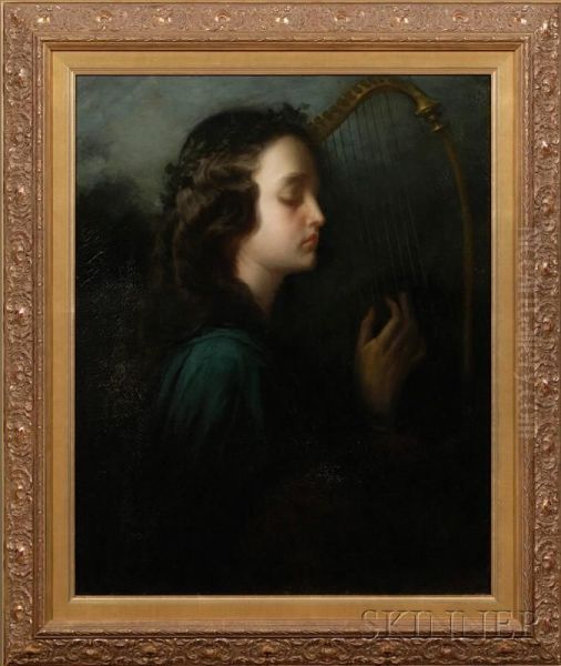 Young Woman With Lyre - view 1