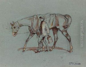 Cheval Et Son Lad by Geoffroy De Ruille