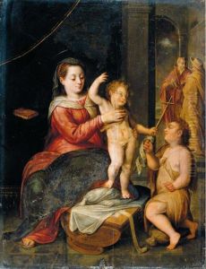 The Virgin And Child In A Classical Setting, St. John The Baptist Kneeling Nearby