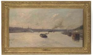 A Barge Before Le Pont Corneille, Rouen