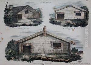 Three Pa's - Plate 65, Nelle Zelande by Louis-Auguste De Sainson