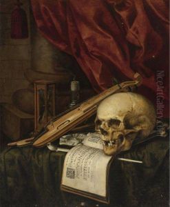 A Vanitas Still Life by Simon Renard De Saint-Andre