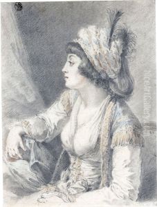 The 'valide', The Sultan's Mother by Augustin de Saint-Aubin