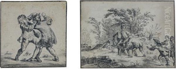La Bagarre Et Garcons Jouant - view 1