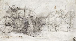 Paris Welcoming Christian Vii, King Of Denmark by Gabriel De Saint Aubin