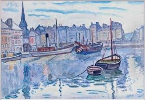 Vieux Bassin A Honfleur by Henri Lienard De Saint-Delis