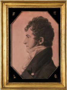 Portrait Of Dr. Amos Newhall Of Essex County, Virginia. by Charles Balthazar J. F. Saint-Memin