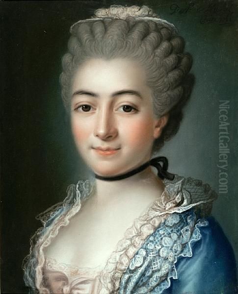 A Portrait Of A Lady; And A Companion Pastel Portrait Of A Lady (a Pair) - view 1