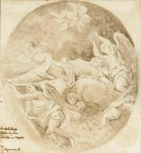 The Assumption Of Saint Catherine Of Alexandria After Mattia Preti by Richard De Saint-Non