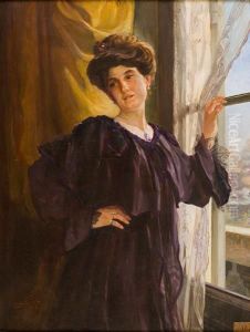 Ritratto Di Donna Alla Finestra by Giuseppe De Sanctis