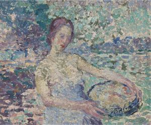Mujer Con Canasta by Andres De Santa Maria