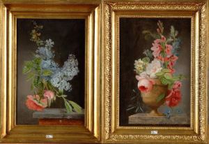 Vase De Fleurs Sur Un Entablement by Virginie de Sartorius