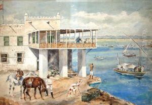 Turkish Cypriot Harbour Scene With Horses