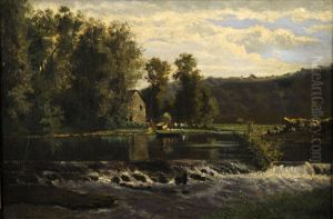 La Cascade by Edmond De Schampheleer