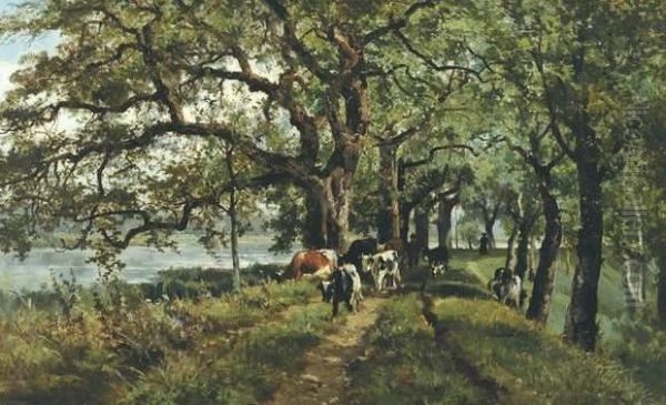 Zomerlandschap Met Koeienhoeders - view 1