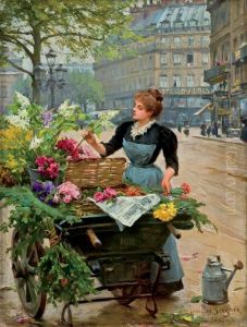 Parisan Flower Seller by Louis De Schryver