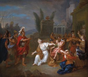 Odysseus Requesting From Andromache The Young Astyanax by Louis de Silvestre