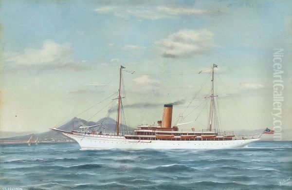 The American Steam Yacht 
Iolanda 
 In Mediterranean Waters Off Naples - view 1