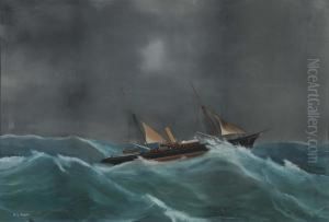 Ritrattodello Steam-yacht Vanadio In Navigazione In Mare Aperto by Antonio de Simone