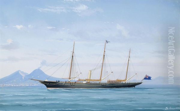 A Royal Cornwall Yacht Club's Steam Yacht In The Bay Of Naples - view 1
