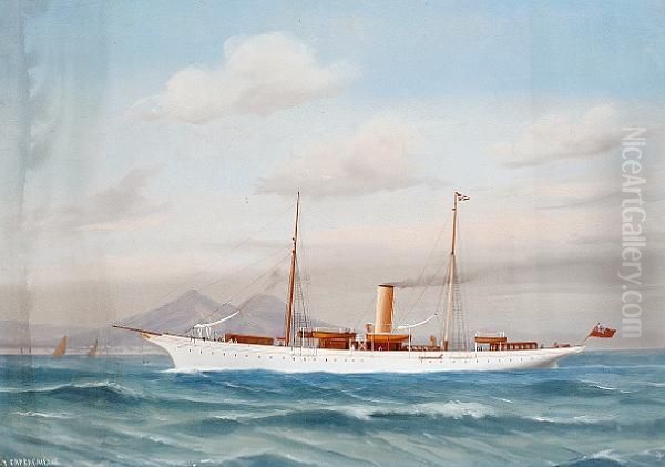 The Steam Yacht Capercailzie In The Bay Of Naples - view 1