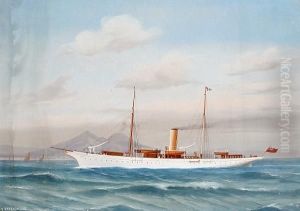 The Steam Yacht Capercailzie In The Bay Of Naples by de Simone Tommaso