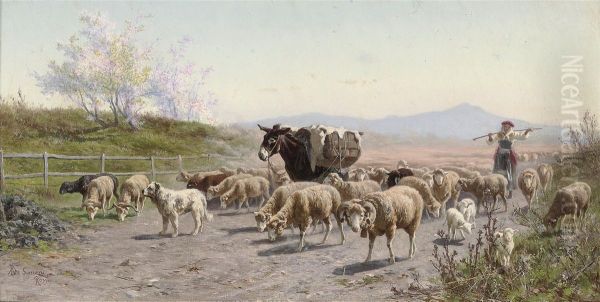 Herding Sheep Through The Roman Campagna - view 1