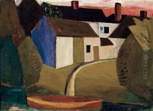 Vue De Village Avec Bateau by Gustave De Smet