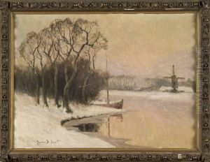 Bords De La Lys Sous La Neige by Gustave De Smet