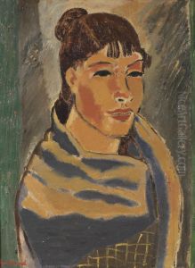 Girl With Blue Scarf by Gustave De Smet