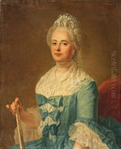 Portret Van Een Elegante Dame Met Waaier
