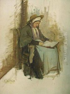 Vieille Femme A Sa Lecture by Elisabeth De Stoutz