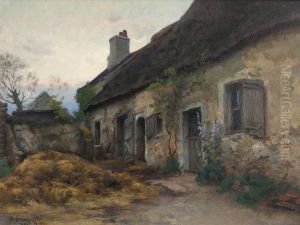 Thatched Cottage And Landscape by Marc Aurele de Roy Suzor-Cote