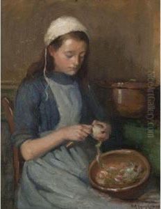 Peeling Apples by Marc Aurele de Roy Suzor-Cote