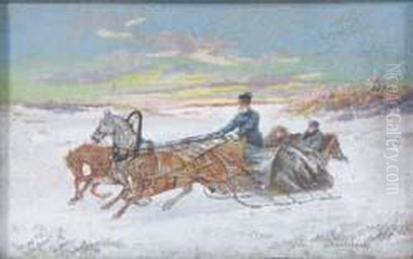 Winterlandschaft Mit Troika. - view 1