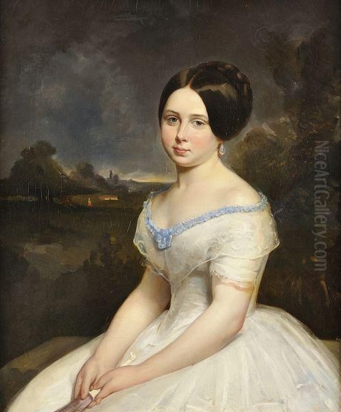 Portrait De Jeune Fille A La Robe Blanche - view 1