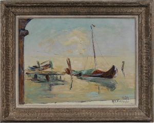 Moored Boat by Vladimir De Terlikowski