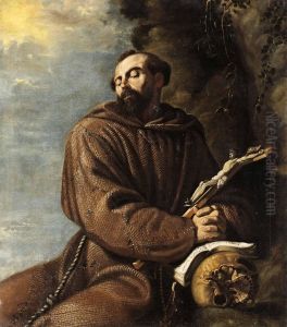 Den Helige Franciskus. Uppfodrad Duk 101 X 88 Cm