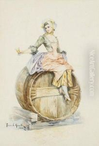 Jeune Femme Au Balcon by Marcillo De Torres