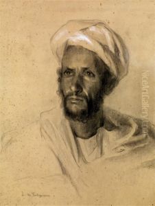Portrait D'arabe by Charles Emile Vacher De Tournemine