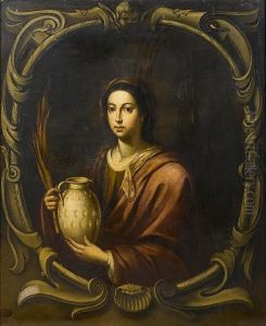 Saint Rufina, Within A Carved Stone Cartouche