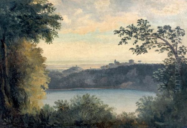 Vue Du Lac Nemi Et De Genzano - view 1