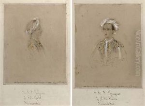 The Grand Duke Michael Nicolaiewitsch, A Bust-length Portrait And A Profile, Both Vignettes by Alexandre De Valentini