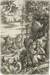 Rest On The Flight Into Egypt (b. 1) by Sebastiano De Valentinis