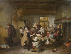 Interior With
Lively Company by Hendrik De Valk