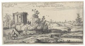 Landschaft Mit Der Ruine Eines Romischen Tempels