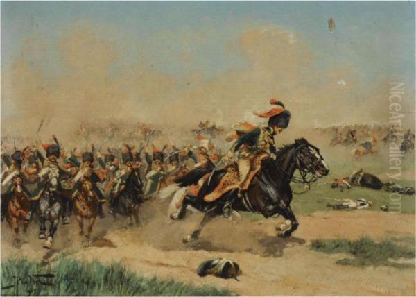 Une Charge, Chasseurs A Cheval De La Garde Et Hussards 9mm Regiment 1809 - view 1