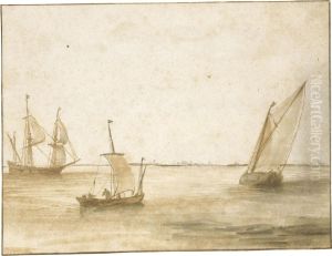 Shipping Off A Coast by Abraham de Verwer